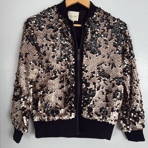 MOVING SALE Silence + Noise Urban Outfitters Rose Gold Sequin Bomber Jacket